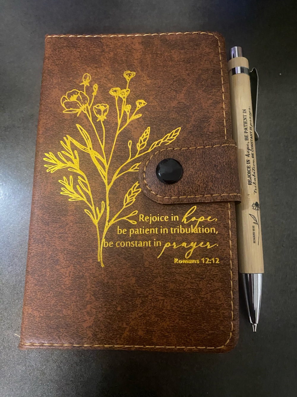 Mini Faux/Vegan Leather Religious Journal with Matching Pen - CHOOSE ONE - Picture 8 of 13